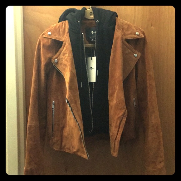 NWT 7 For All Mankind Suede Moto - cognac 🍁🍁🍁 - Picture 3 of 7